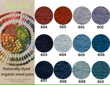 Load image into Gallery viewer, خيوط صوف عضوية مصبوغة طبيعياً Eco Vita Naturally Dyed Organic Wool Thread
